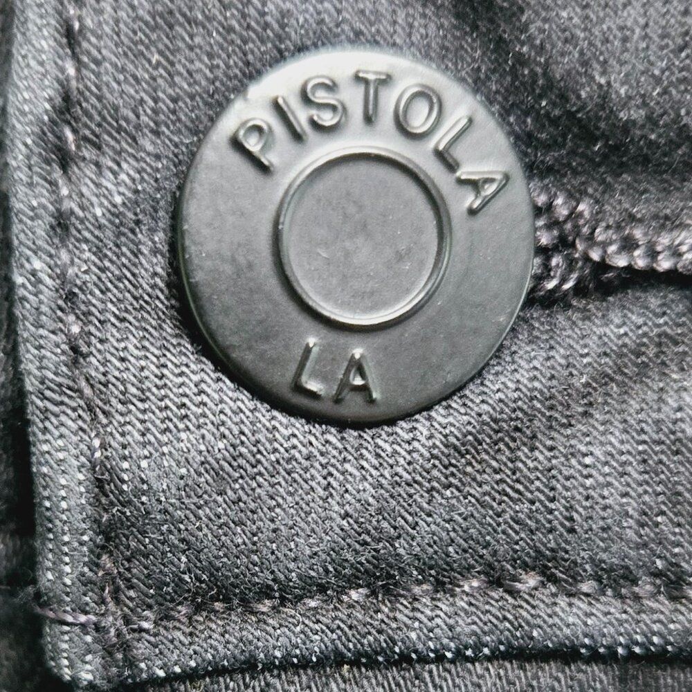 NWOT PISTOLA BLACK DENIM COTTON SPANDEX BLEND SKINNY HIGH RISE JEANS WAIST 27" - Picture 7 of 10